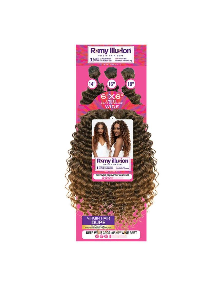 Deep Wave Remy Hair Remy Illusion Deep Wave 3Pcs 14